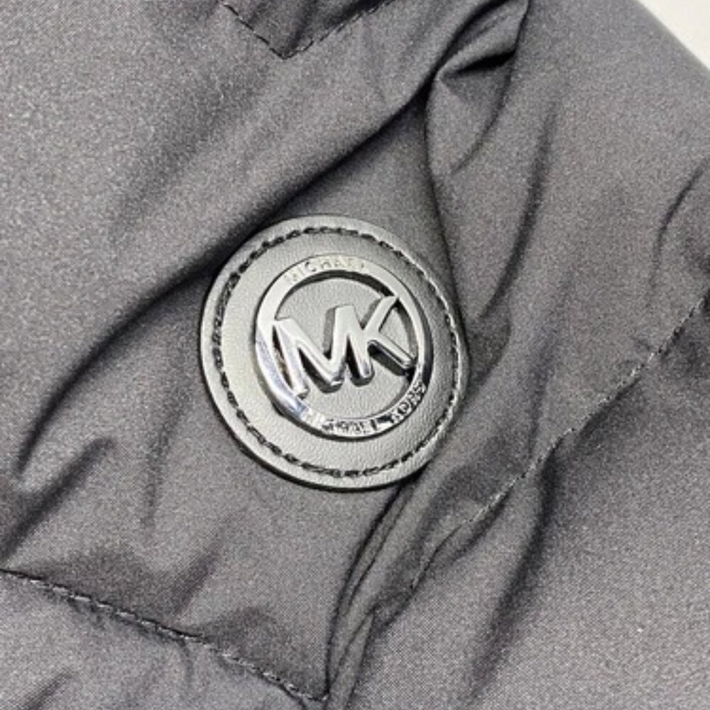 NEW MICHAEL KORS Women's Coat Black Size 4X Faux Fur Trim Hooded Puffer Full Zip - Picture 7 of 8